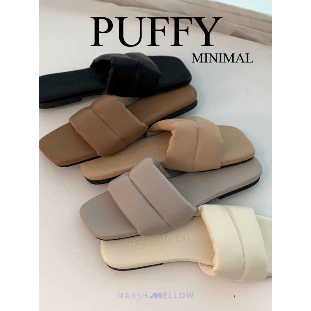 🎊Puffy ปรับคุณภาพใหม่ สี Minimal รองเท้าแตะผู้หญิง BIG SIZE