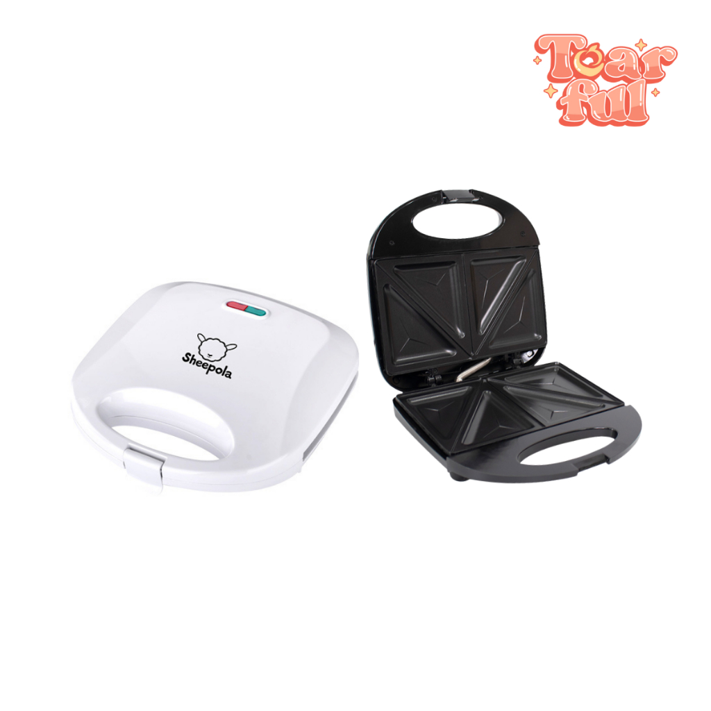 เครื่องทำแซนวิช Sandwich Maker Sheepola มี2สี น่ารัก ใช้งานง่าย ทำได้4ชิ้นต่อ1ครั้ง เครื่องปิ้งขนมปัง เตาปิ้ง