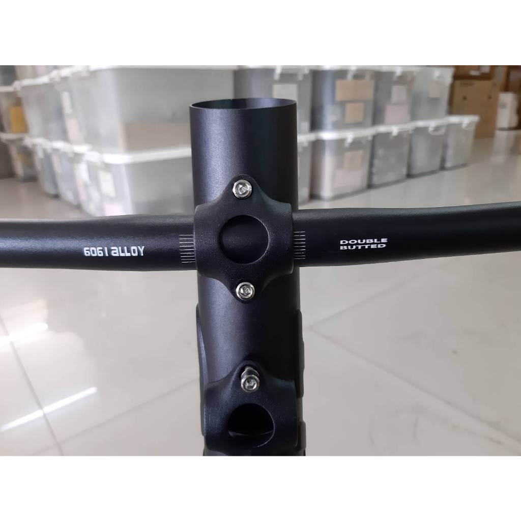 แฮนด์จักรยานเสือภูเขาตรง Double Butted สีดำ - รูปที่ 3