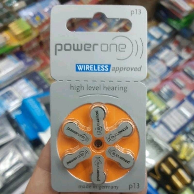 ถ่านเครื่องช่วยฟัง Power One P13 Wireless Approved A13, ZA13, PR48 แพค6ก้อน 1.45V ของแท้ Made in Ger