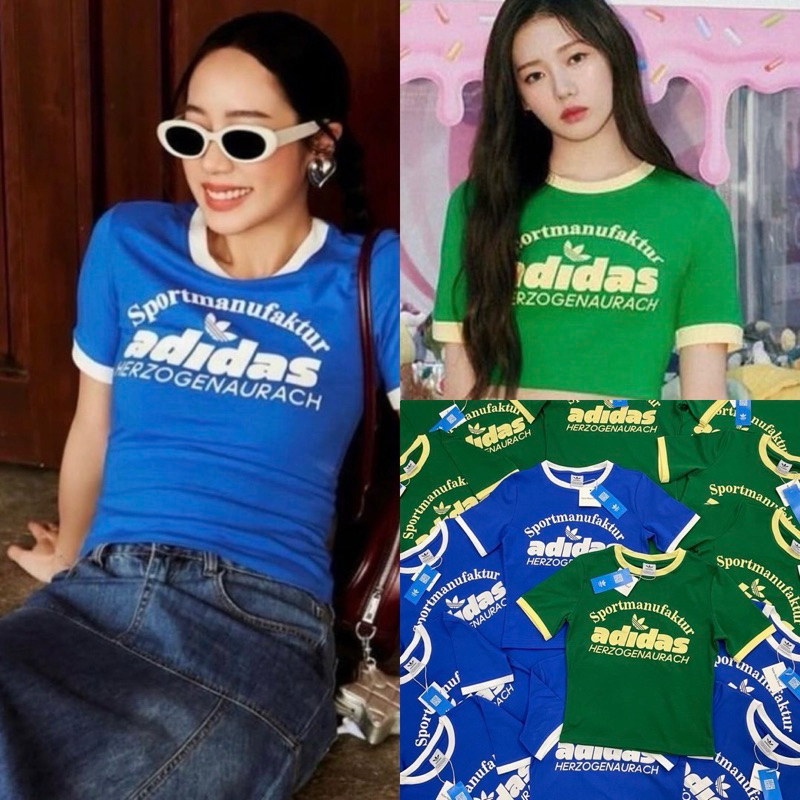 Ads crop top💙💚 เสื้อยืดทรงครอปรุ่นใหม่ ชนช็อป