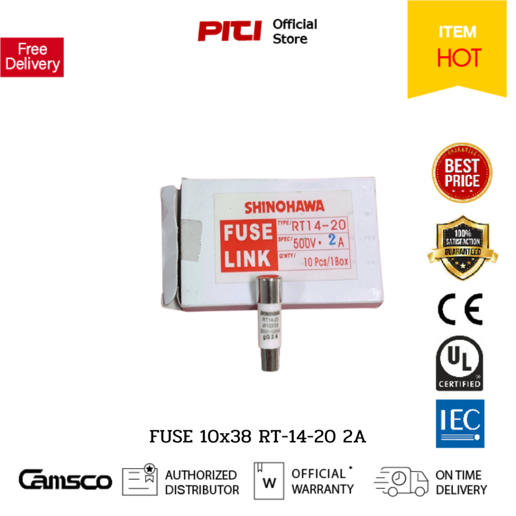 CAMSCO FUSE 10x38 RT-14-20 2A. (สินค้าเก่า)