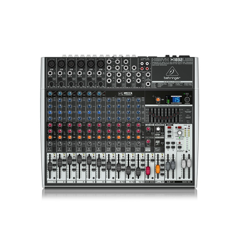 มิกเซอร์ BEHRINGER XENYX X1832USB Mixer 18-Input 3/2-Bus Mixer with XENYX Mic Preamps & Compressors