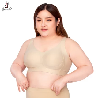 Sgarlet เสื้อในไซส์ใหญ่ไร้รอยต่อไร้โครง ทรงเต็มตัว เก็บเนื้อส่วนเกิน สีเทา/เนื้อ MB1522