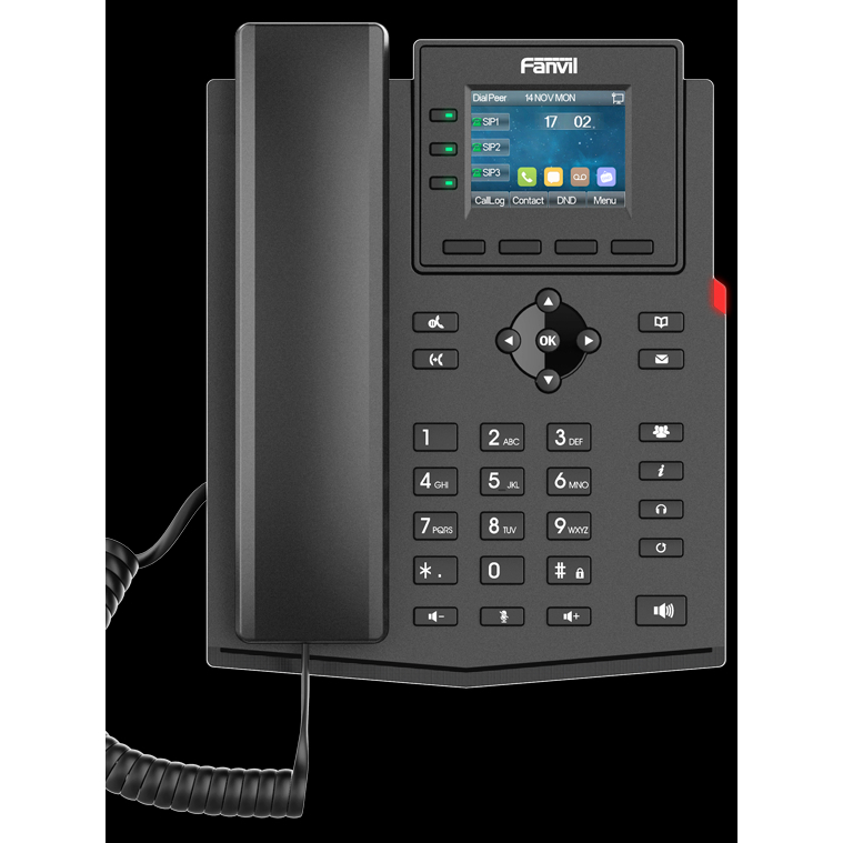 Fanvil X303P Enterprise IP Phone โทรศัพท์สำนักงาน หน้าจอสีสันขนาด 2.4 นิ้ว คุณภาพเสียงระดับ HD ทั้งร