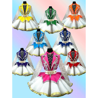 ชุดดรัมเมเยอร์ผู้ใหญ่ เสื้อปกเทเลอร์แซนวิชมี8สี กระโปรงหน้าส…