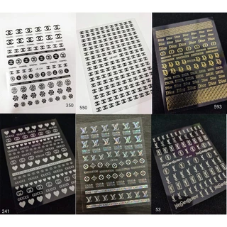 K2.[39 แบบให้เลือก]สติ๊กเกอร์แบรนด์ยอดฮิต สำหรับตกแต่งเล็บ แบบมีกาวในตัว ลอกแปะได้เลย