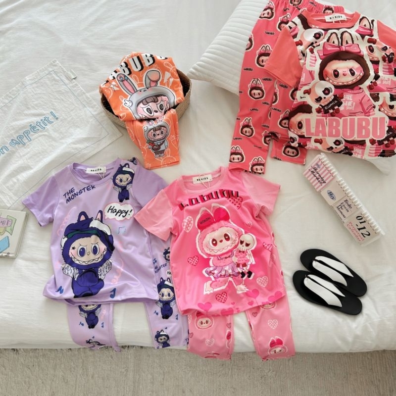 พร้อมส่ง ชุดเซ็ตลาบูบู้วว ป้าย BBkids ผ้านุ่มเด้ง เกรดดีสุด ๆ