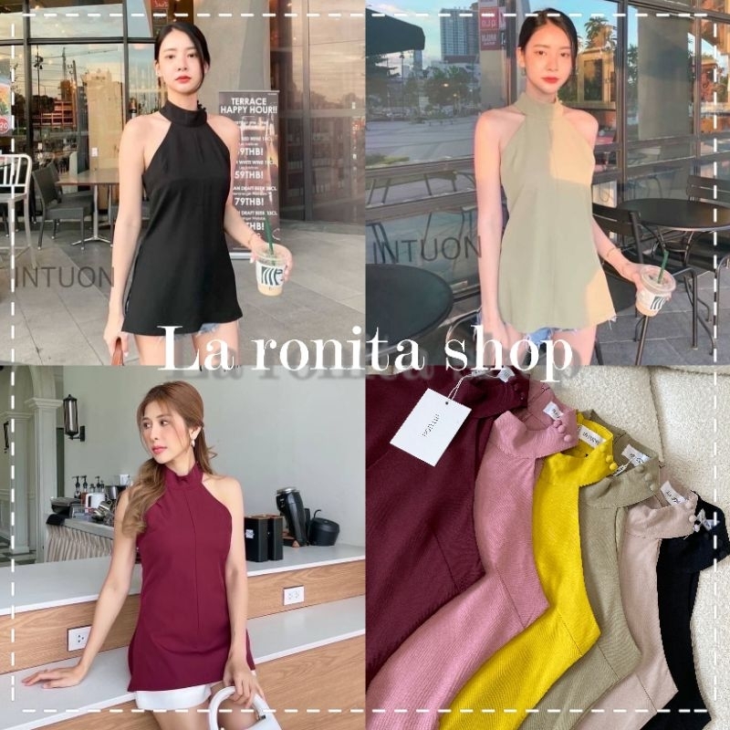 ( ลดเพิ่ม 30-50%ซื้อใน Live/VDO)TAG INTUON เสื้อคอเต๋า แขนเว้น แต่งกระดุม Mmlot ผ่าข้างให้ ลุคคุณหนูดูแพงสุดๆ