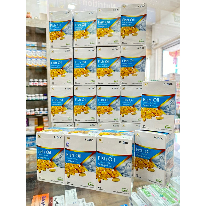 Boone Omega-3 (Fish Oil 3322TG) & Vitamin E (บูน ฟิช ออยล์ 1000มก.) 60 เม็ด