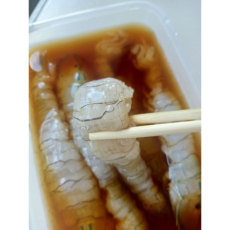 กั้งแก้วดอง น้ำดองซอสญี่ปุ่นสูตรพิเศษ 1กล่องมี5ตัว(จัดส่งแยกน้ำดอง พริกกระเทียมไปให้ ให้ลูกค้านำไปราดเอง)