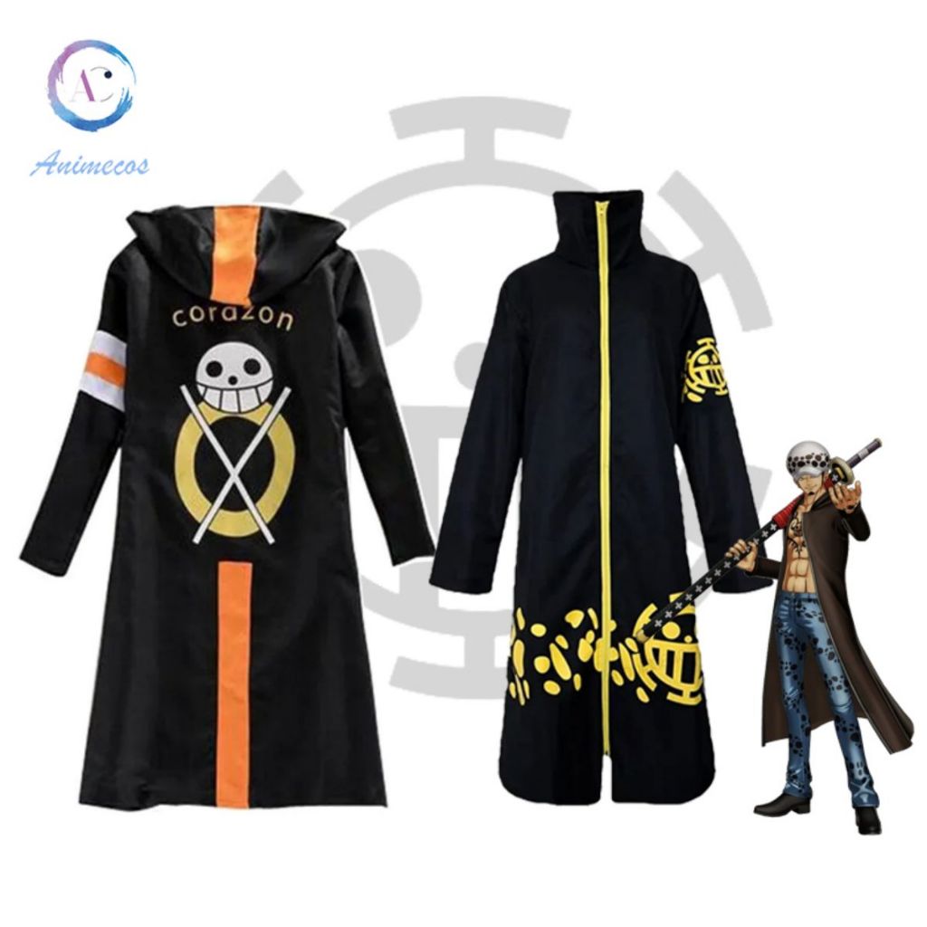 อะนิเมะ ชุดแต่งกาย Trafalgar Law  ONE PIECE  คอสตูมคอสเพลย์ เสื้อโค้ท ปิดบัง หมวก กางเกง เสื้อกันลม