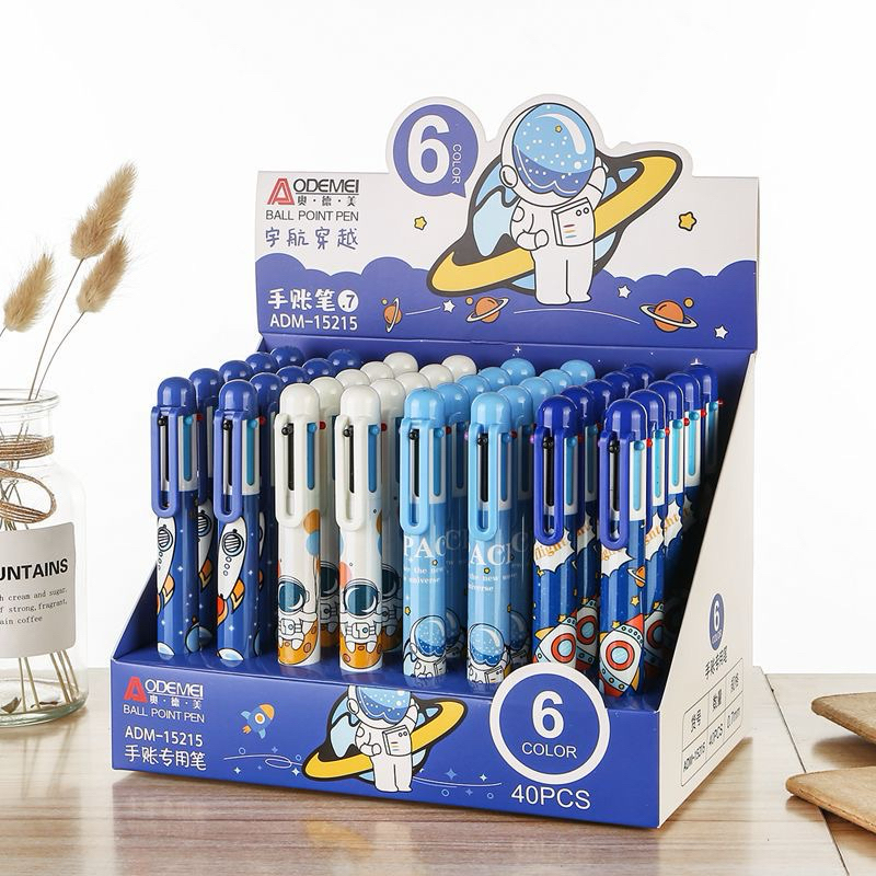 ปากกาลูกลื่น 6 สี ขนาด 0.7 mm ราคาต่อด้าม