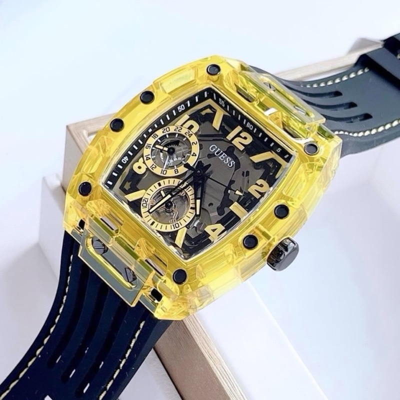 Guess GW0499G2 (41.5mm) Black Yellow Multi-function Watch