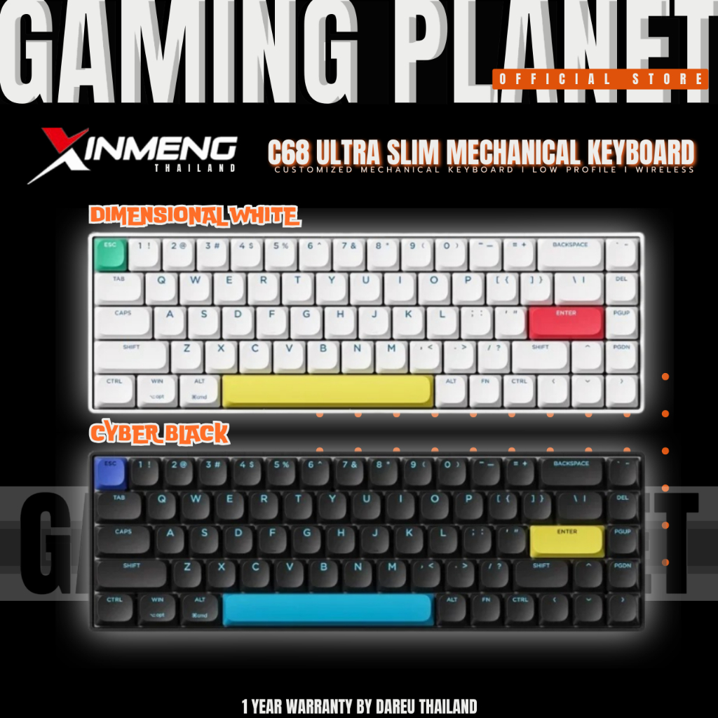 XINMENG C68 Ultra-slim Wireless Mechanical keyboard คีย์บอร์ดไร้สาย low profile