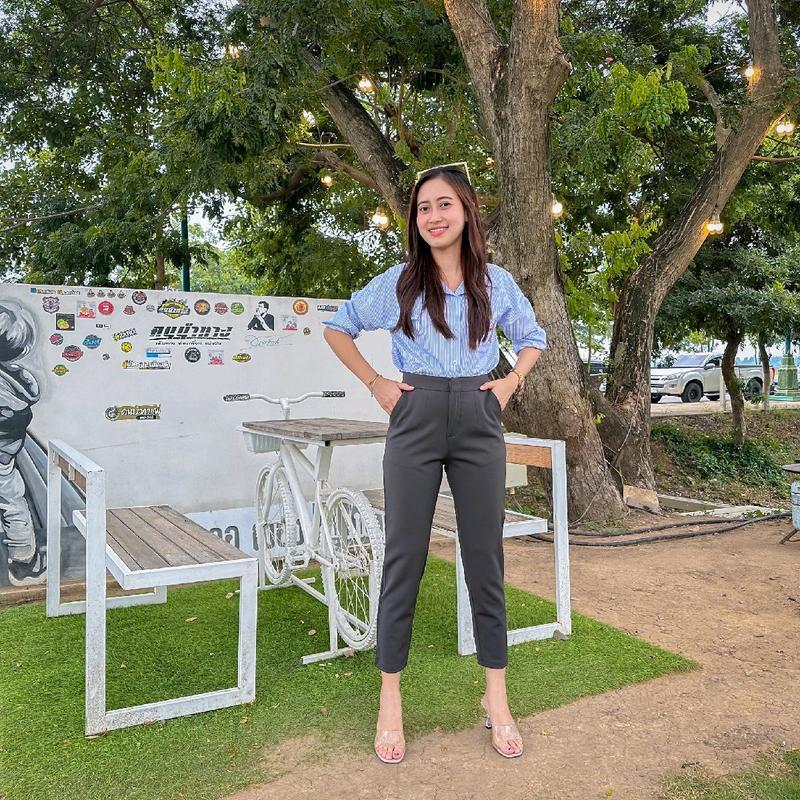 (NT 4)กางเกง 8 ส่วน ซิปหน้า ตะขอ (Size S-36)ผ้าหนาสวย ผ้าโรเชฟซักไม่เป็นขุย ไม่หดไม่ย้วย