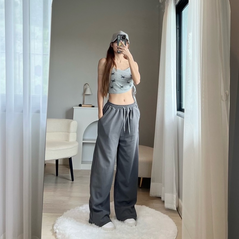 Vandy Pant กางเกงวอร์มขากระบอก ผ้ายืด ราคา ถูกที่สุด ดีลบีเคเค แกลเลอรีภาพที่ 3