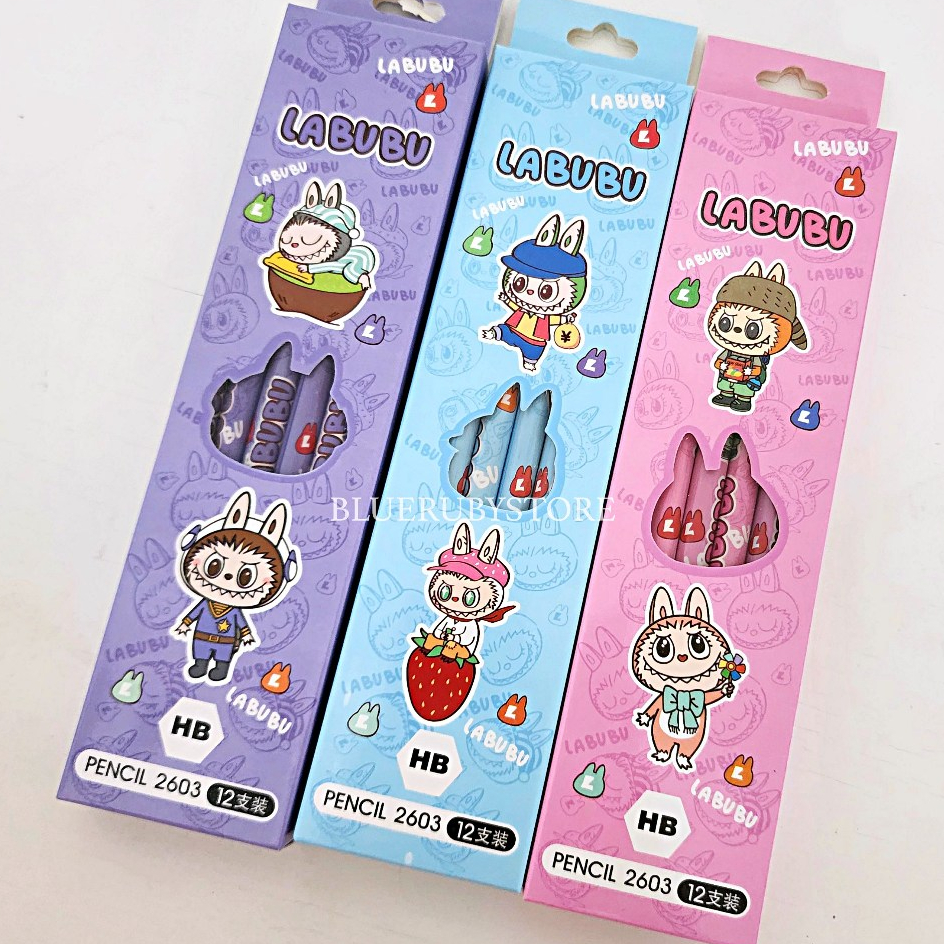 พร้อมส่ง ดินสอไม้ HB 12แท่ง ลายการ์ตูน