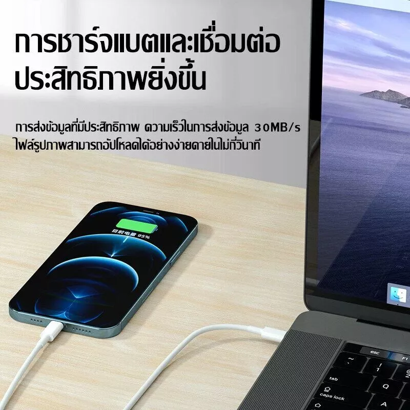 ชุดชาร์จเร็ว PD 30/20W + สายชาร์จ C-L รับประกัน 1 ปี thumbnail 4