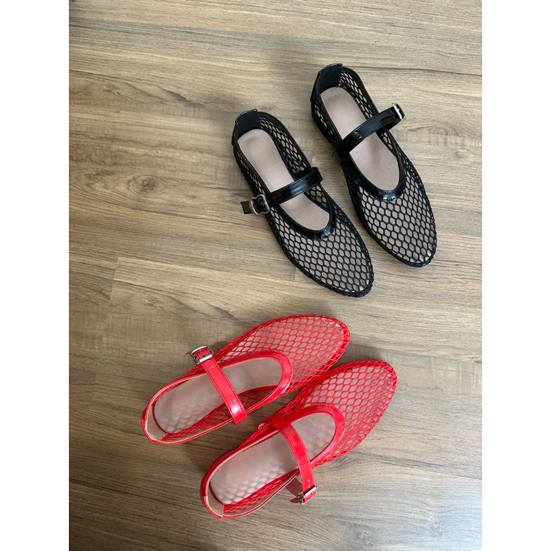 (พร้อมส่งSize35-43)Mary Jane รุ่นตาข่าย Mesh Flat Sandals รองเท้าน่ารัก ใส่สบายมากๆค่ะ
