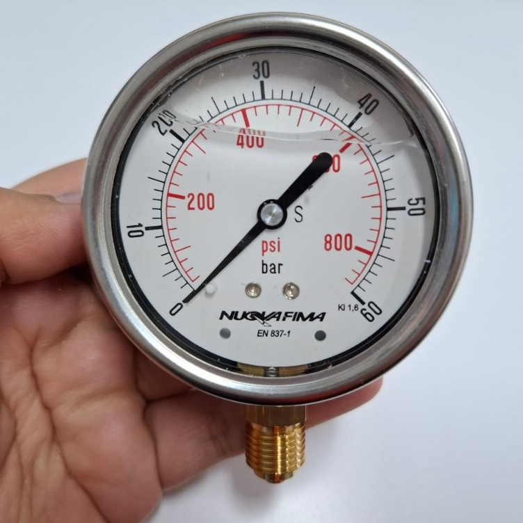 MGS10/A DS63 0-60 BAR/PSI,PSI/KG,KG/PSI เกจวัดเเรงดัน 1/4″ BSPM/NPTM มีน้ำมัน/ไม่มีนํ้ามัน ทองเหลืองออกล่าง หน้าปัด2.5” ราคา ถูกที่สุด ดีลบีเคเค แกลเลอรีภาพที่ 2