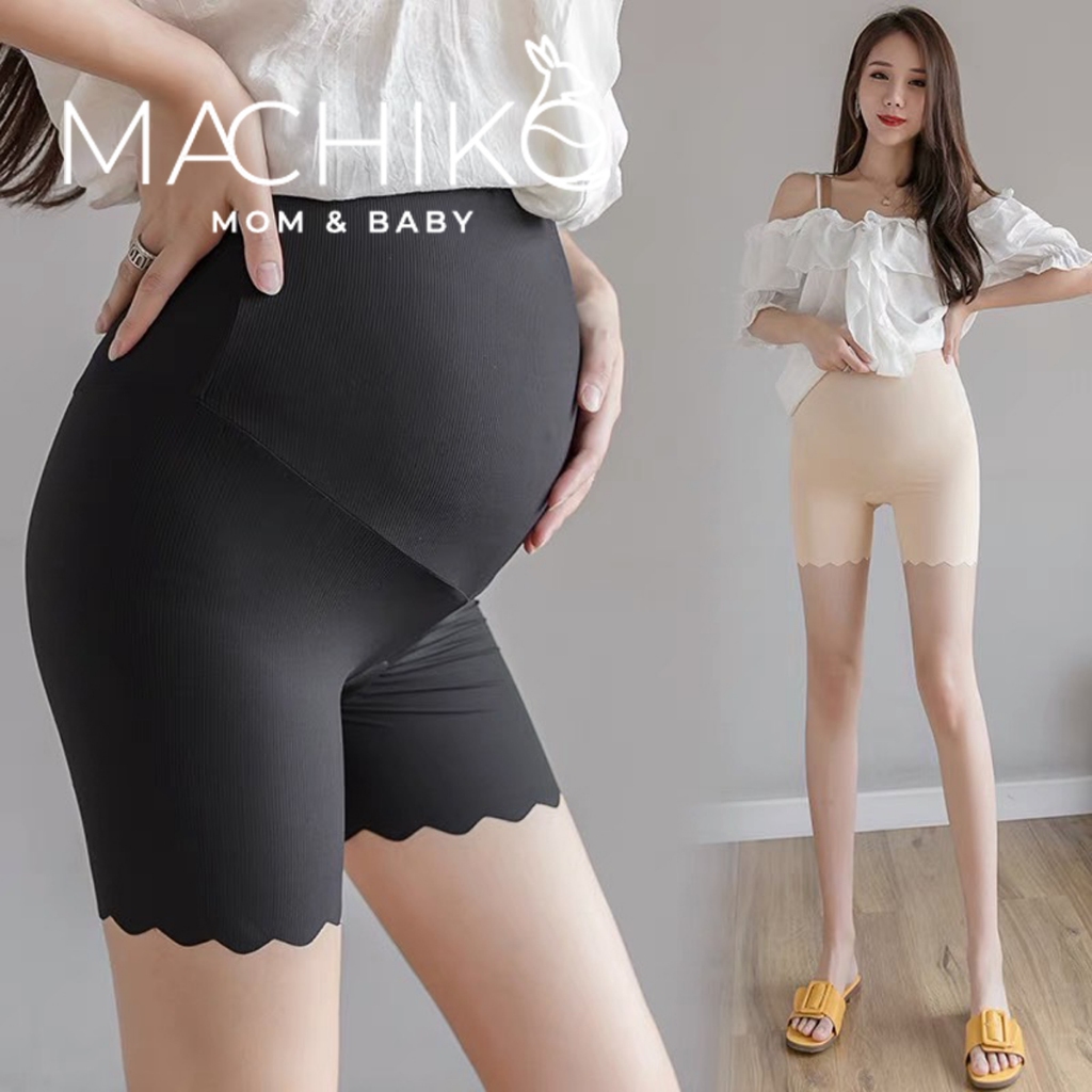 ซับในคนท้อง เอวสูง MACHIKO ผ้ายืด ขอบหยัก กันโป๊ มีสายปรัปขนาดเอว สำหรับแม่ท้อง ตั้งครรภ์ (รุ่นG13)