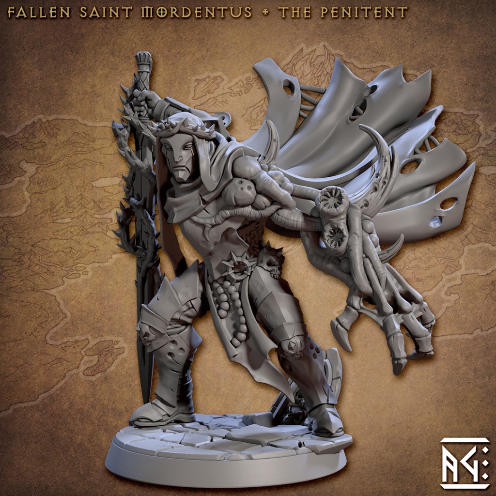 Fallen Saint Mordentus - Rodburg Cultists of Melmora - Humanoid / 32mm scale 3D printed miniature ATG