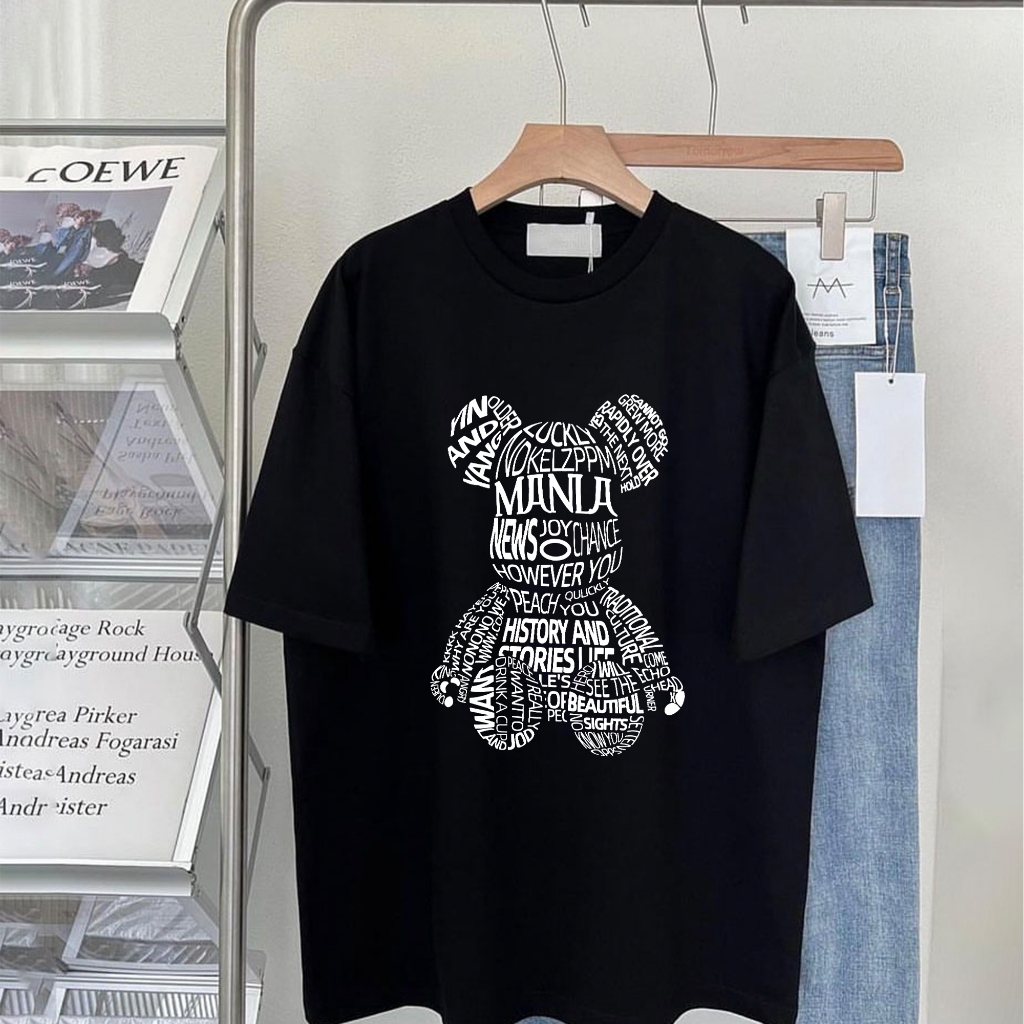 Basi พร้อมส่ง!! เสื้อยืดโอเวอร์ไซส์ แฟชั่น ลายมินิมอล ทรงหลวม ผ้าcotton100% สไตล์เกาหลีน่ารัก 1533MANLA