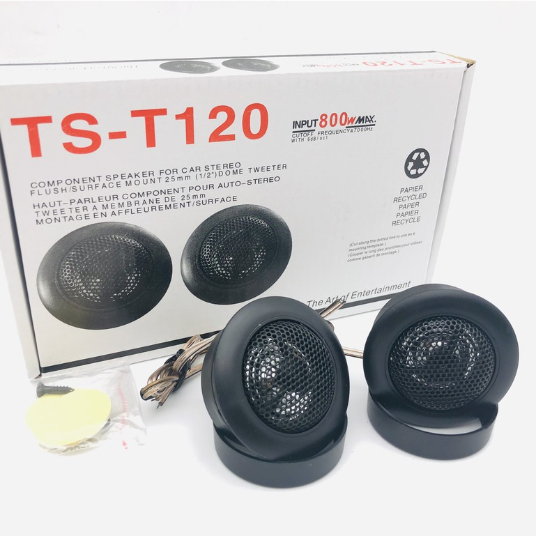 ทวิตเตอร์โดมขนาด 1นิ้ว TS-T120ทวิตเตอร์โดมขนาด 1"- กำลังขับสูงสุด 12V120W