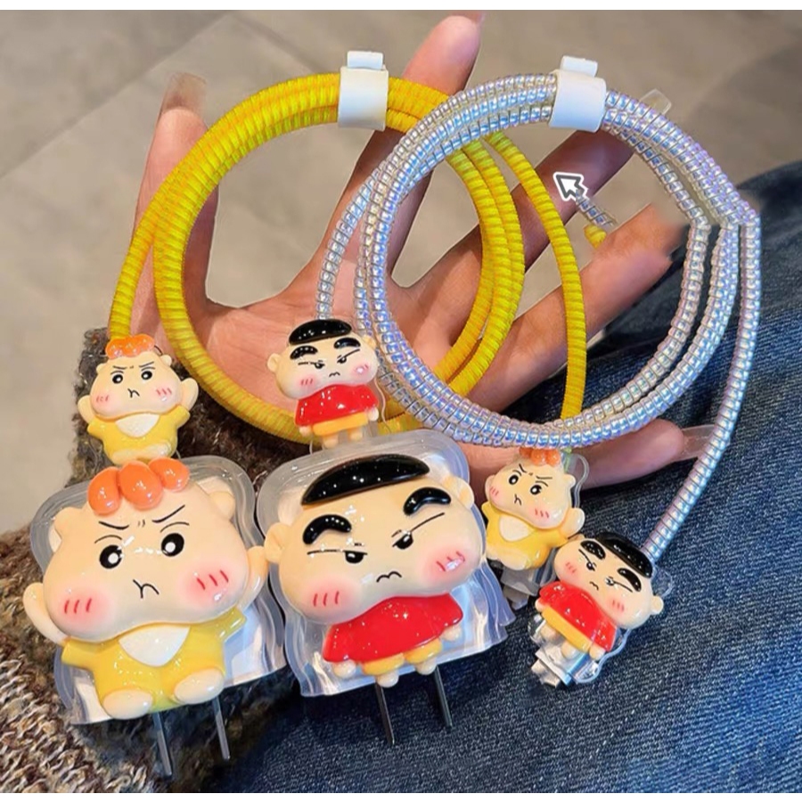 【ส่งจากไทย  มาใหม่ 1ชุด 5ชิ้น】 เคส สำหรับ ไอโฟน Apple Power Adapter 18W/20W สายชาร์จ ลายการ์ตูนน่ารัก  Cable Bite - ภาพย่อย 5