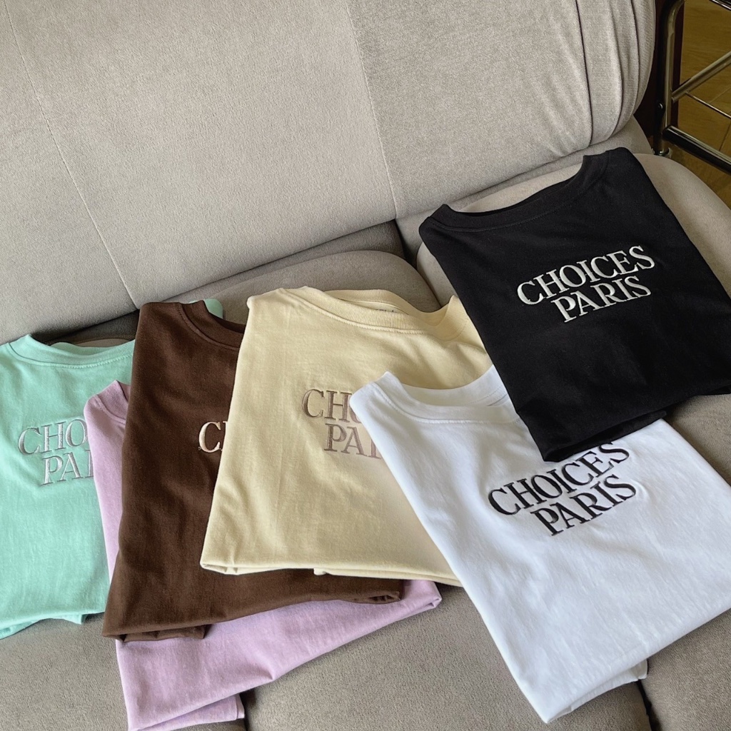 Sugarbeetshop | F155 CHOICES PARIS เสื้อโอเวอร์ไซต์ oversize เสื้อยืดผ้าคอตตอน