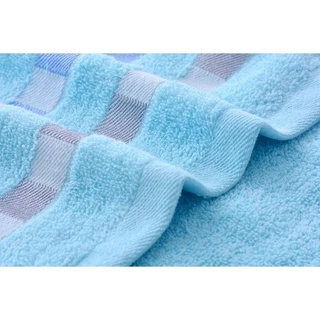 ผ้าเช็ดผม เช็ดหน้า งานผ้าฝ้าย ผ้ามีขน ลายตาราง【ขนาด 35 x 75 cm. 】เป็นผ้าคอตตอน cotton 100% ไม่เป็นขุย
