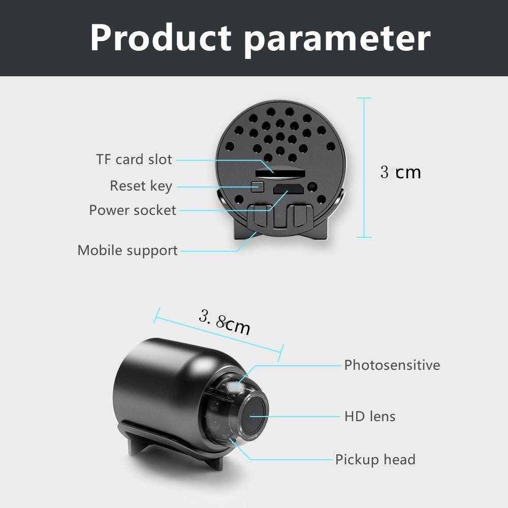 กล้องวงจรปิดไร้สาย 1080P WIFI ขนาดเล็ก ความละเอียดสูง มองเห็นที่มืด ตรวจจับการเคลื่อนไหว มองเห็นที่มืด สําหรับเด็กทารก