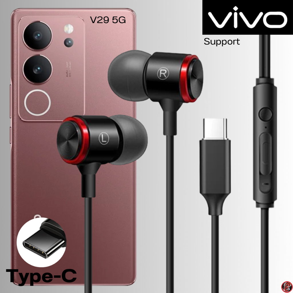 หูฟัง สมอลทอล์ค สำหรับ VIVO Type-C In-Ear Extra Bass เสียงดี เบสหนักแน่น วีโว่ V29 5G ไทป์ซี เพิ่ม-ลดระดับเสียง JZ