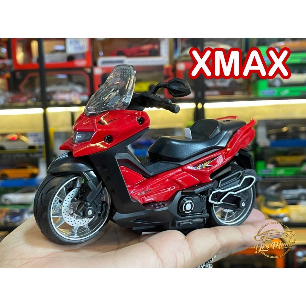 xmax โมเดลมอไซค์ โมเดลมอเตอร์ไซค์ xmax มีไฟ มีเสียง Diecast model motorcycle