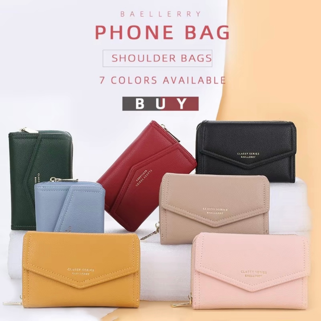 กระเป๋าสตางค์ หนัง PU แต่งซิป แต่งหัวเข็มขัด ใส่เหรียญได้มาก แฟชั่นสําหรับสตรี