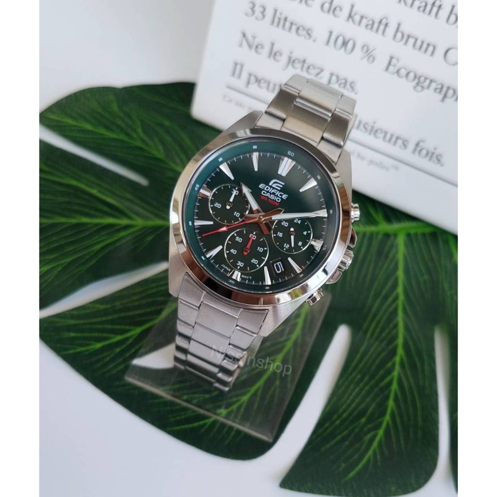 Casio Edifice รุ่น EFV-630D-3A  นาฬิกาข้อมือผู้ชาย โครโนกราฟ หน้าปัดเขียว Hulk- ของแท้ 100% รับประกั