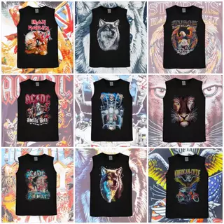 เสื้อแขนกุดเสื้อกล้ามลายวินเทจลายACDC เสื้อผู้ใหญ่มือ1