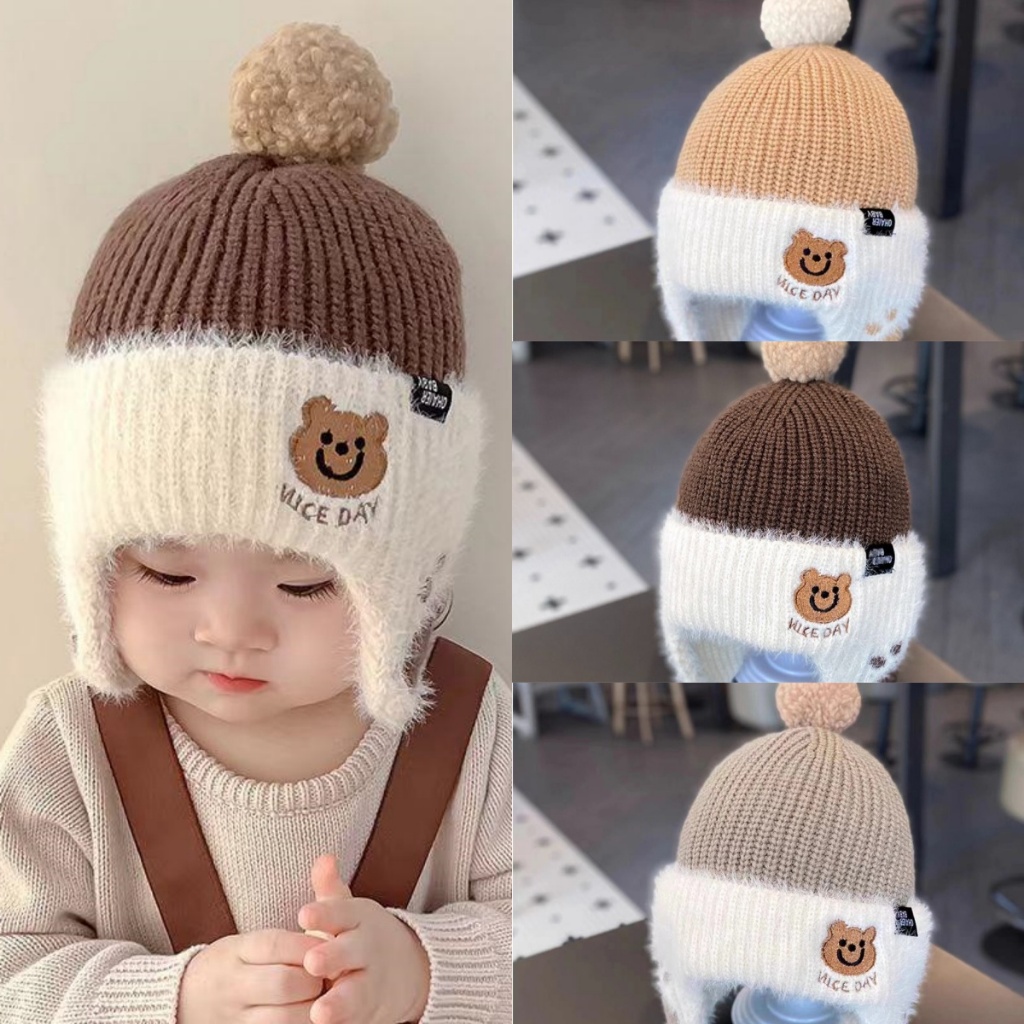【พร้อมส่ง】 หมวกถักนิตติ้งเด็ก เวอร์ชั่นเกาหลี แฟชั่น ให้อบอุ่น สากลสำหรับเด็กชายและเด็กหญิง