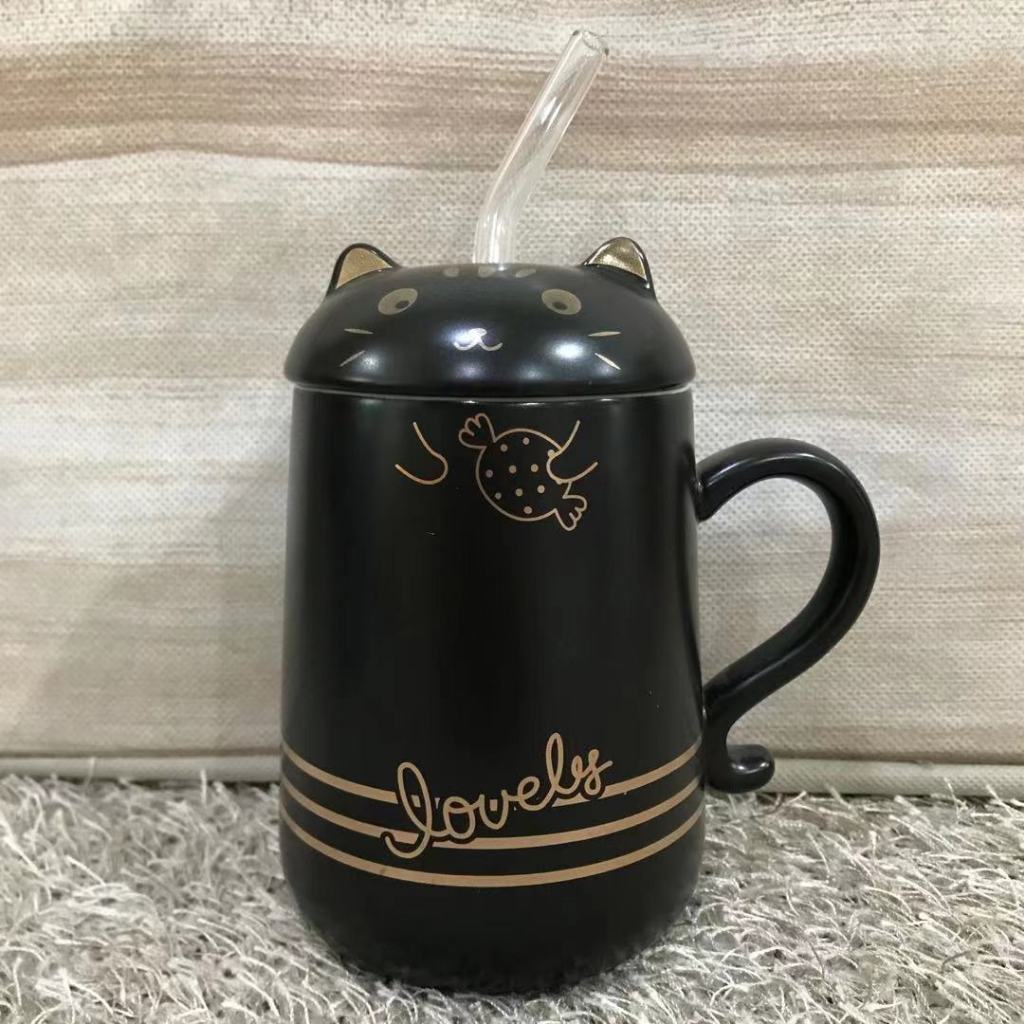 พร้อมส่ง ลดล้างสต๊อก แก้ว ใส่กาแฟ ขนาด 400ml เซรามิค น่ารัก พร้อมช้อนในตัว หมดแล้วหมดเลย
