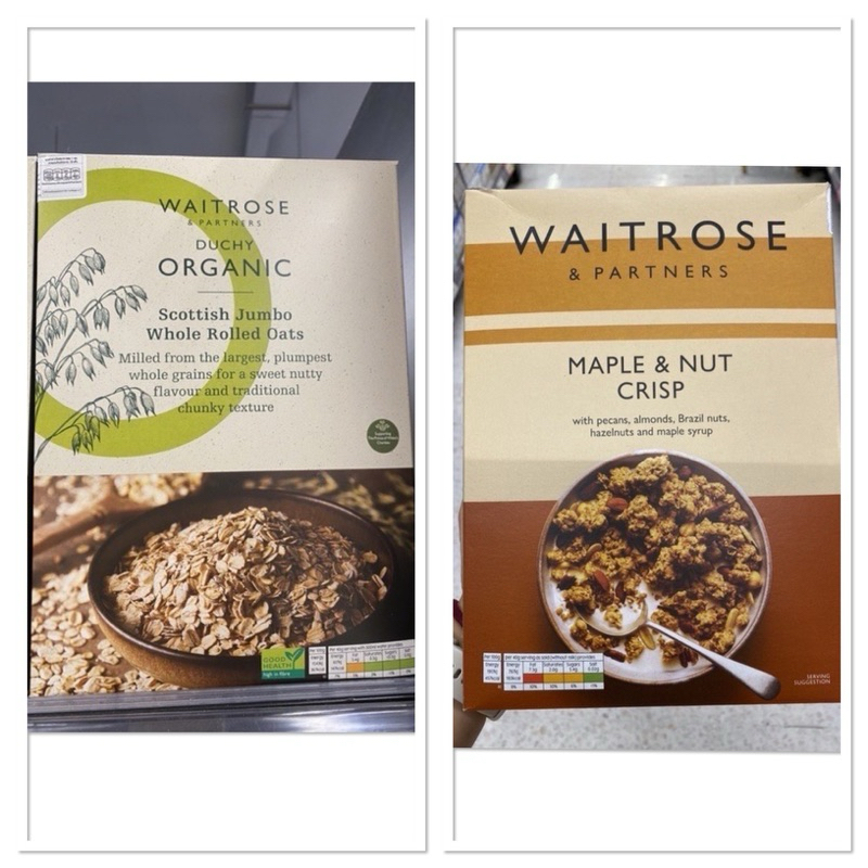 เวทโทรส อาหารเช้าจัมโบ้ โอ๊ต 1 Kg. Waitrose Duchy Organic Scottish Jumbo Whole Rolled Oats / Sweet & Nutty Maple And Mix