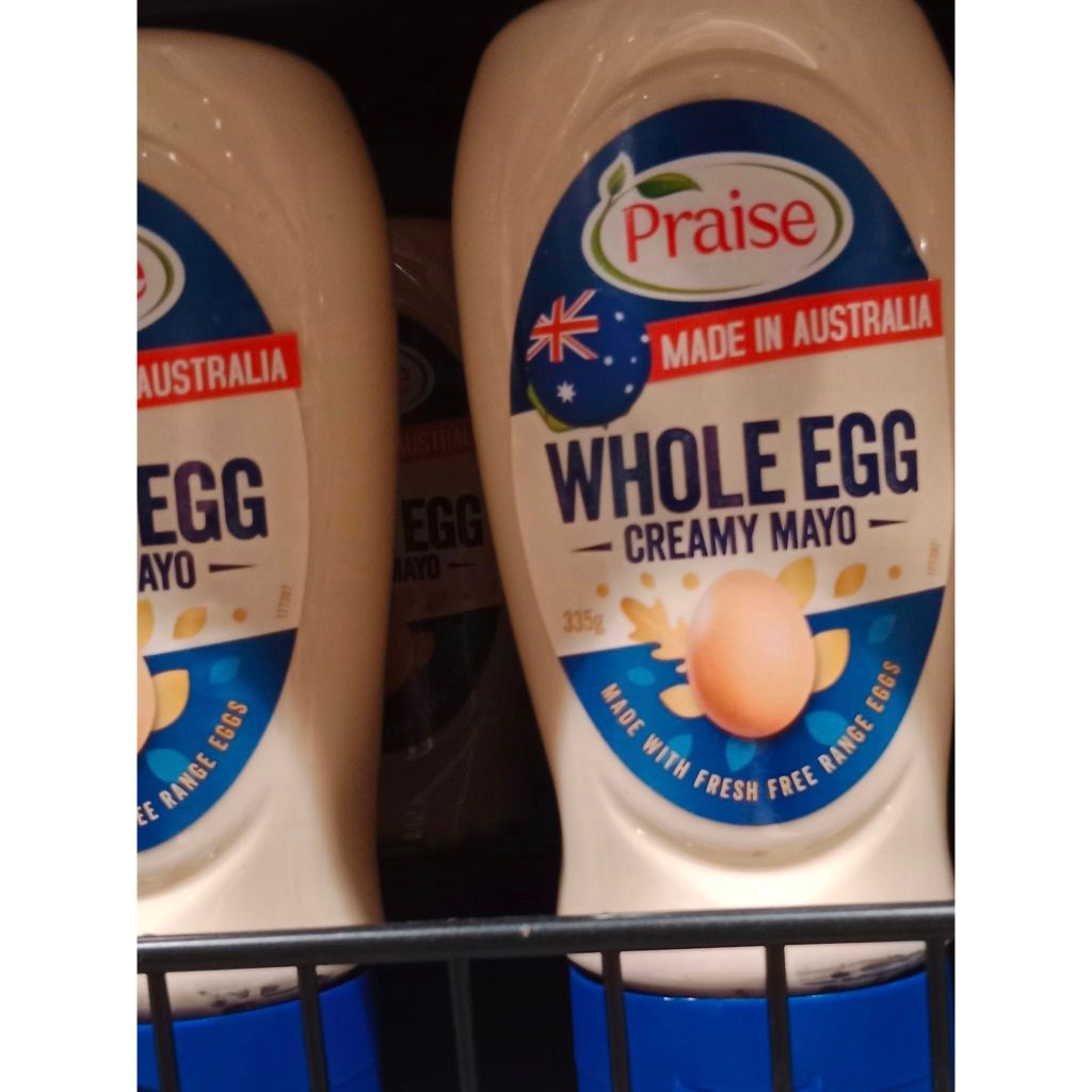 PRAISE Premium Whole FREE RANGE Egg Creamy Mayo Mayonnaise 335g * AUSTRALIAN FOOD IMPORT *