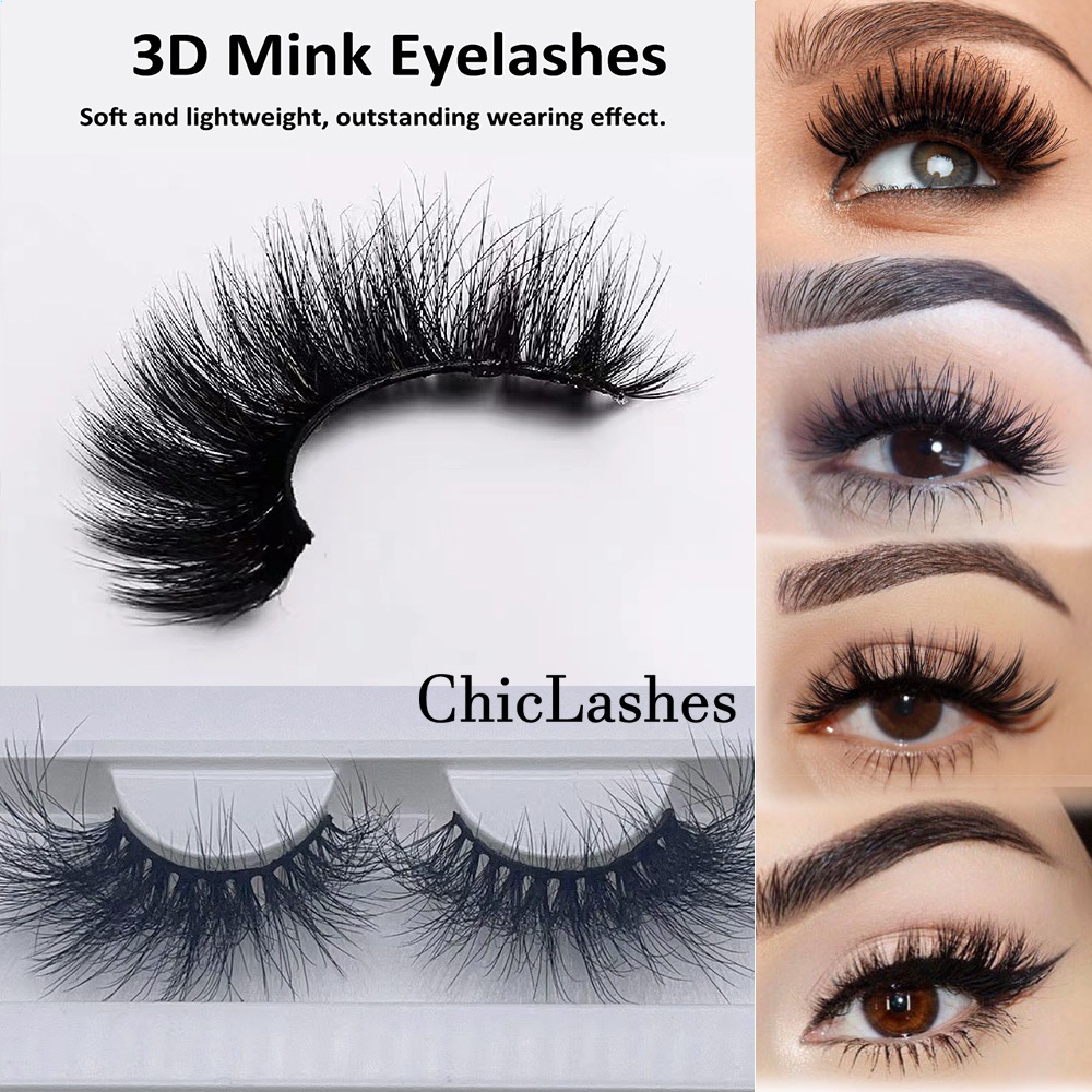 ChicLashes (ร้านไทย) ขนตาปลอม แบบธรรมชาติ 3D สำหรับแต่งหน้า หลากสไตล์ 1คู่