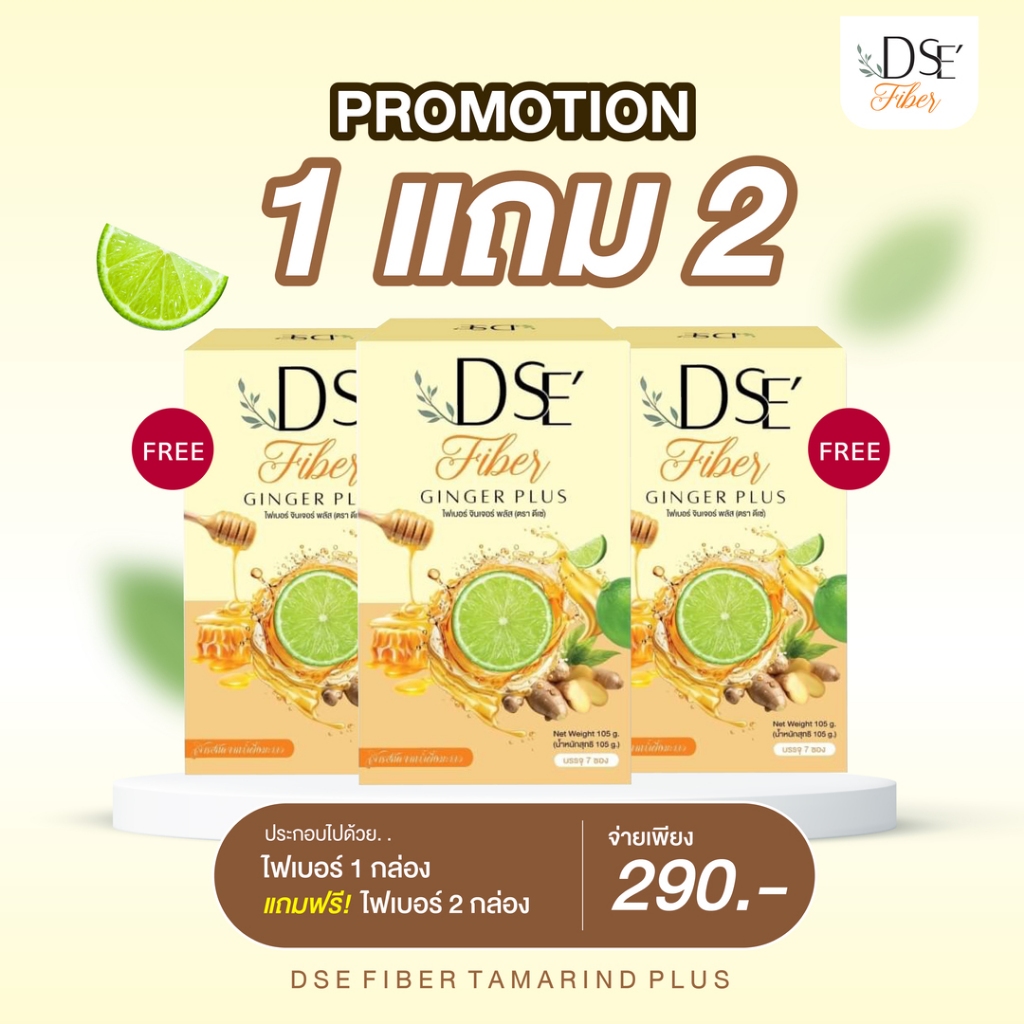 D’SE Fiber - ไฟเบอร์น้ำผึ้งมะนาว ถ่ายคล่อง รวดเดียว พุงยุบ ตัวช่วยฟื้นฟูขับถ่าย