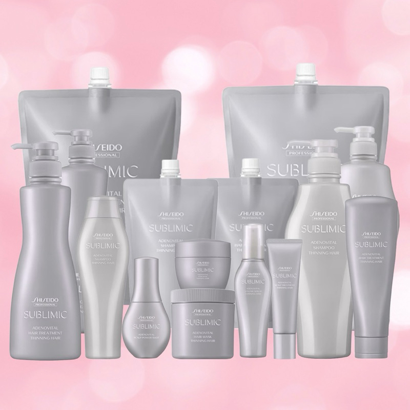 SHISEIDO SUBLIMIC ADENOVITAL แชมพู ทรีทเม้น มาส์ก สกัลพ์ สำหรับผมร่วง ผลลีบแบน และผมขาวทำความสะอาดได้อย่างล้ำลึก