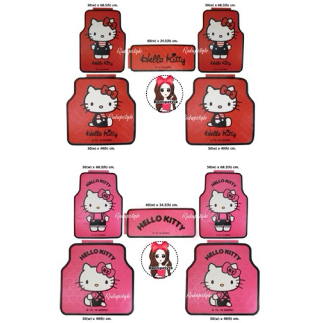 ยางปูพื้นคิตตี้ Hello Kitty (ชุด5ชิ้น)Freesize ลิขสิทธิ์แท้