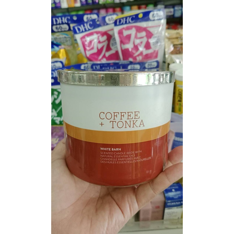 Bath & Body Works Coffee & Tonka Candle 3-Wick 411g. ของแท้