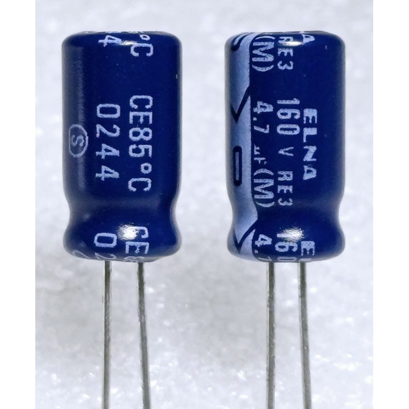 Elna RE3 4.7uf 160v capacitor ตัวเก็บประจุ คาปาซิเตอร์