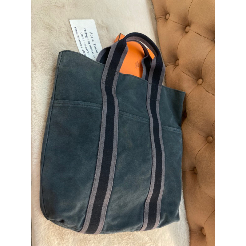 used Hermes tote bag ผ้าหนา