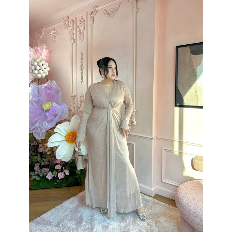 BBWshopเดรสวิ้งค์ยาว